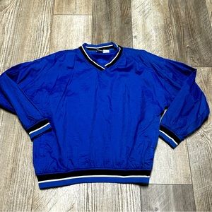 Vintage Blue v neck varsity pullover side zip Energy Zone 80s 90s jacket